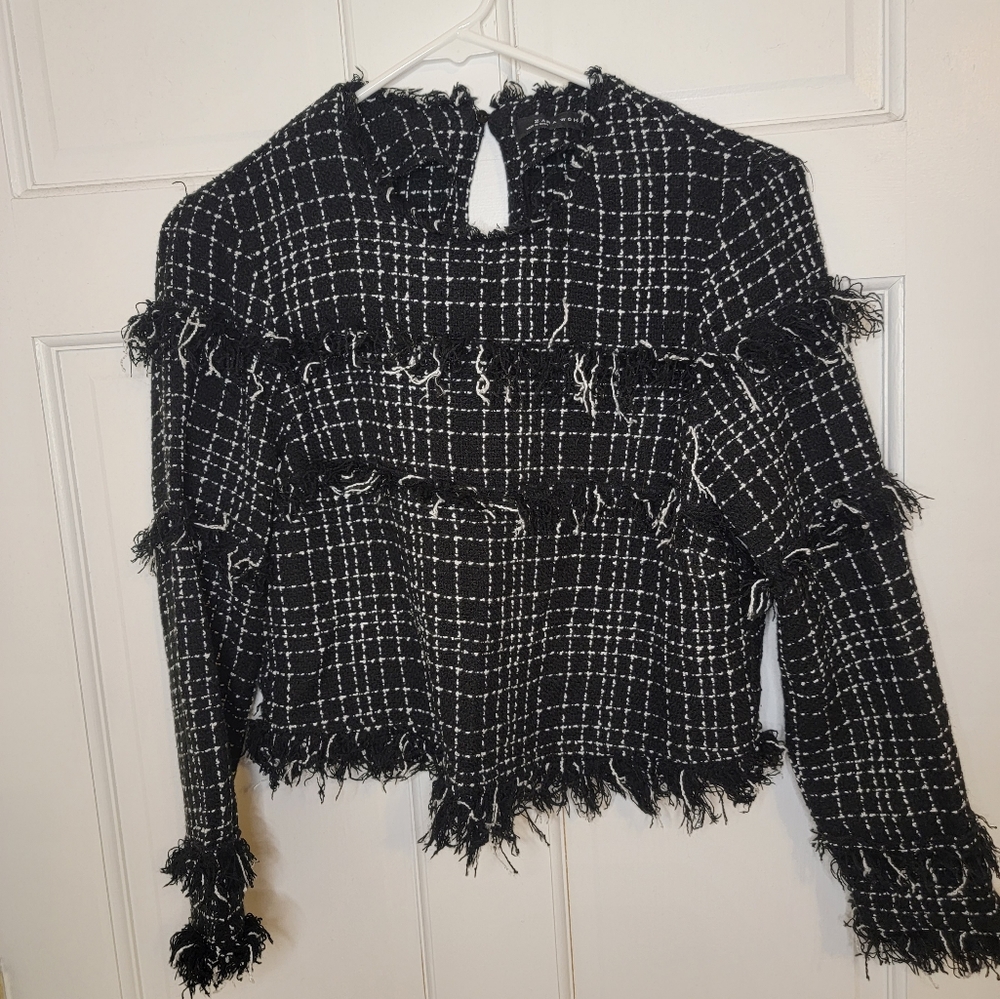 Zara tweed blouse